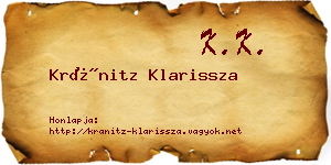Kránitz Klarissza névjegykártya